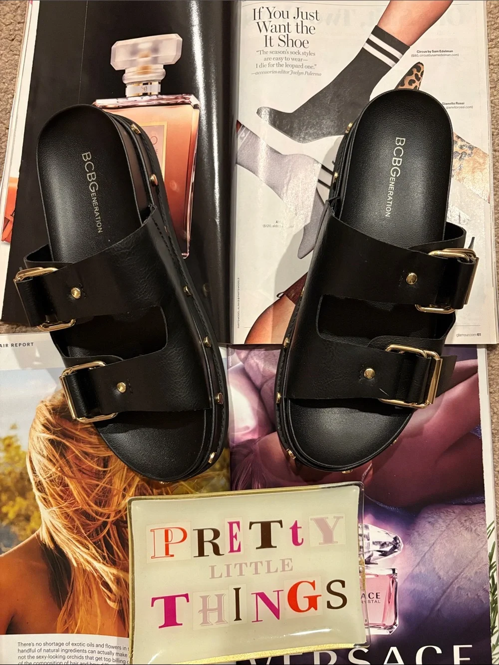 BCBGeneration “Bamba” black platform sandal; size 8;NWOT